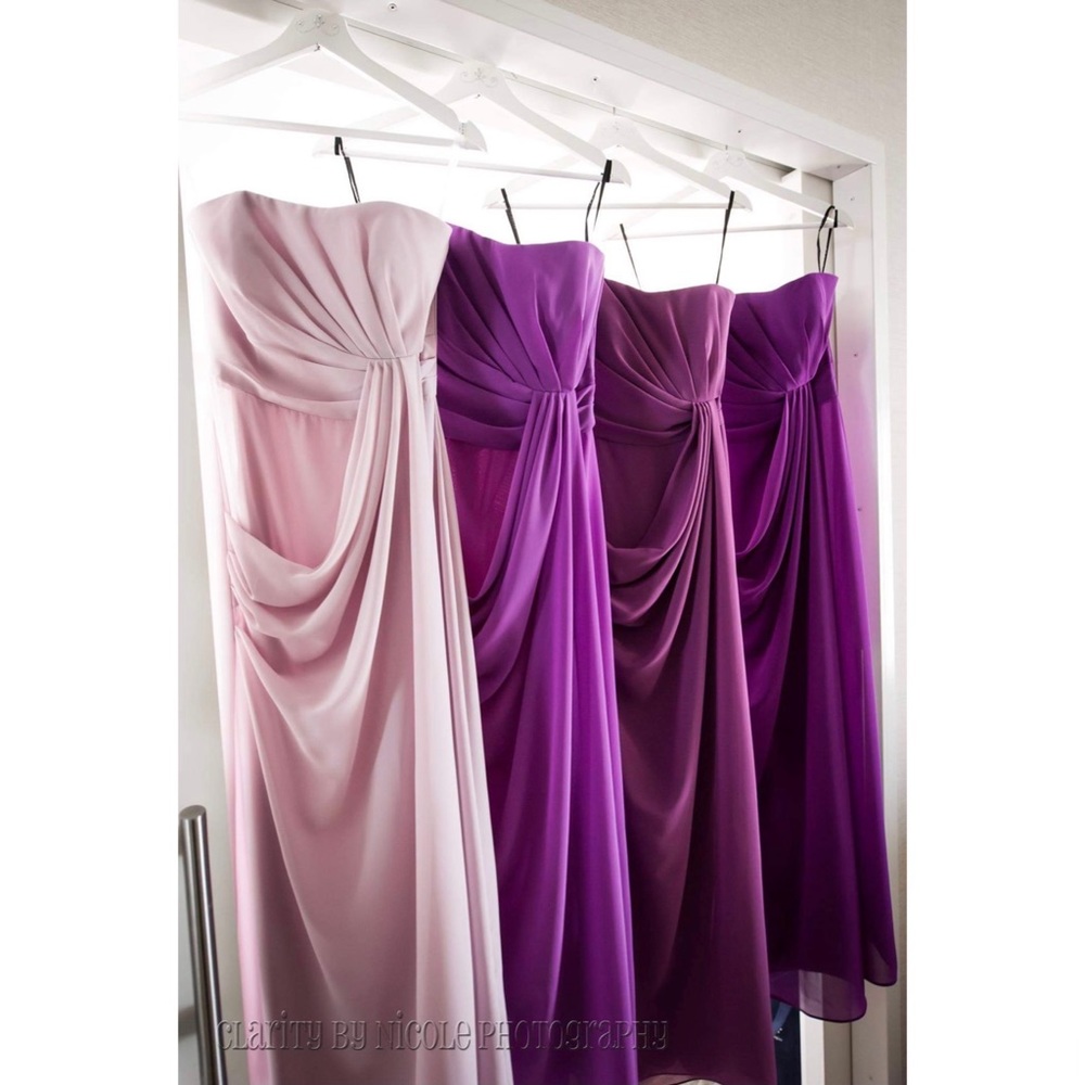 After Six maxi chiffon dress in “dahlia”